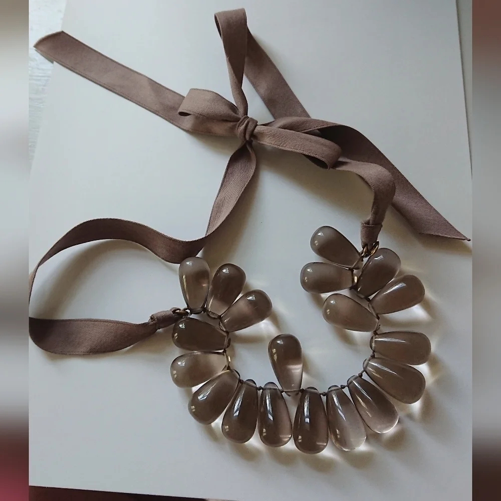 J. Crew Polished Teardrop Ribbon Necklace